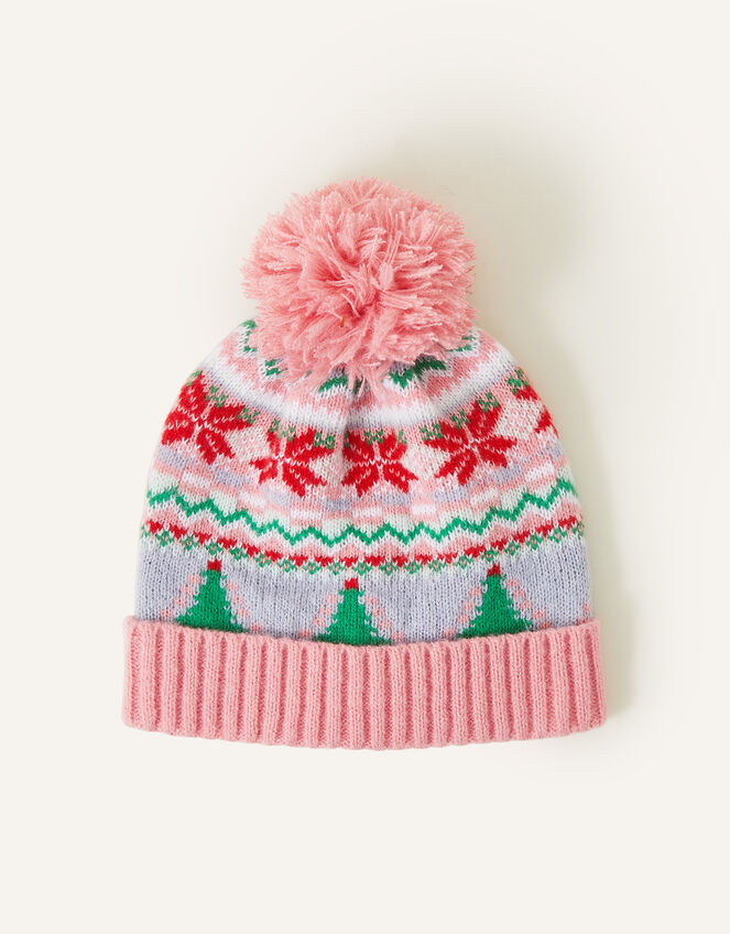 Christmas Fair Isle Beanie Hat, Multi (BRIGHTS-MULTI), large