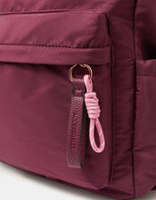 Top Handle Nylon Backpack, Red (BURGUNDY), large