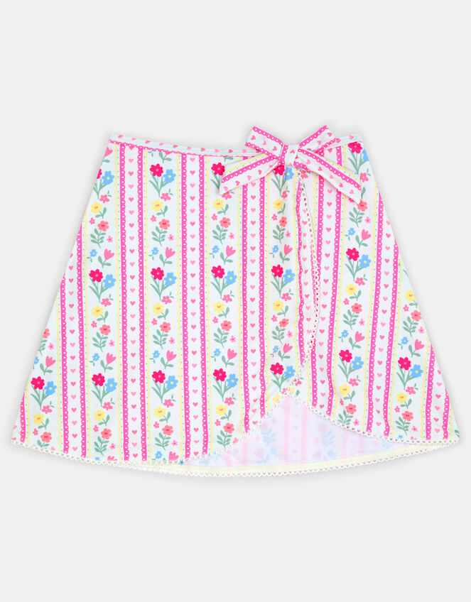 Girls Floral Print Swim Skirt, Multi (BRIGHTS MULTI), large