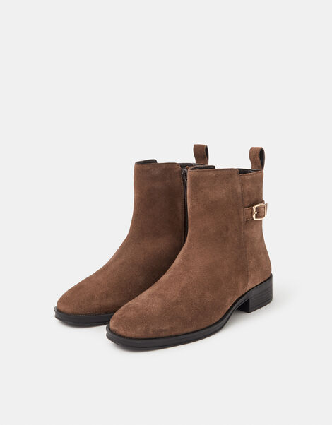 Suede Ankle Boots, Brown (BROWN), large