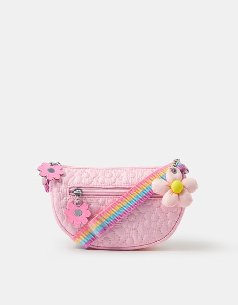 Flower Quilted Crossbody Bag, , large