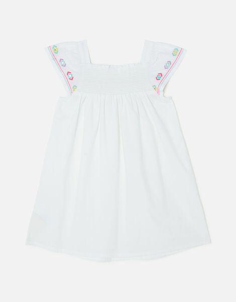 Embroidered Mirrored Dress White, White (WHITE), large