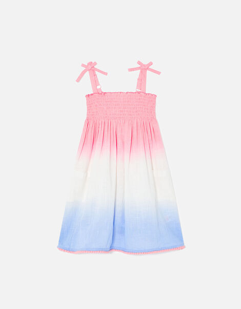Girls Ombre Smock Dress, Multi (BRIGHTS-MULTI), large