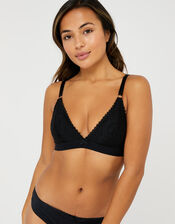 Lace Triangle Bra, Black (BLACK), large