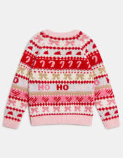Girls Fair Isle Christmas Jumper, Multi (BRIGHTS MULTI), large