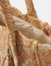 Palm Print Beach Tote Bag, , large