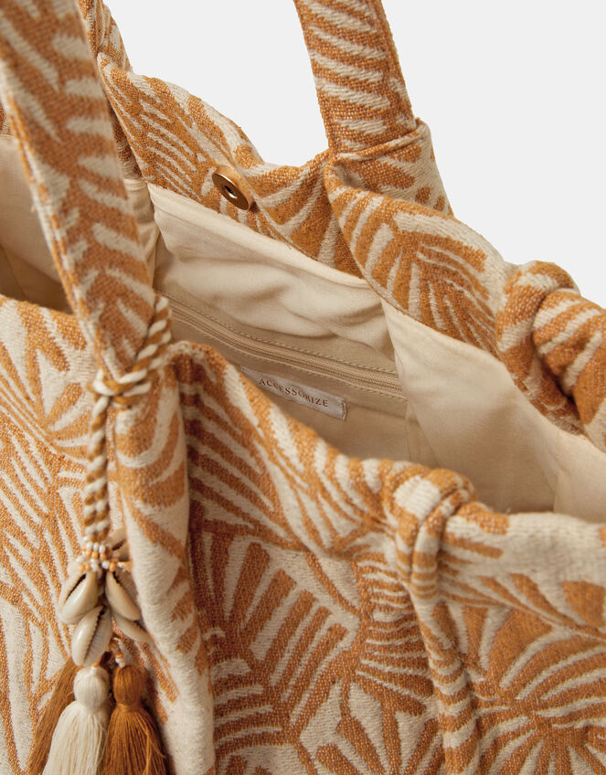 Palm Print Beach Tote Bag, , large