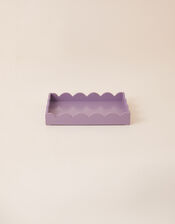Medium Wooden Tray with Scalloped Edge, Purple (LILAC), large