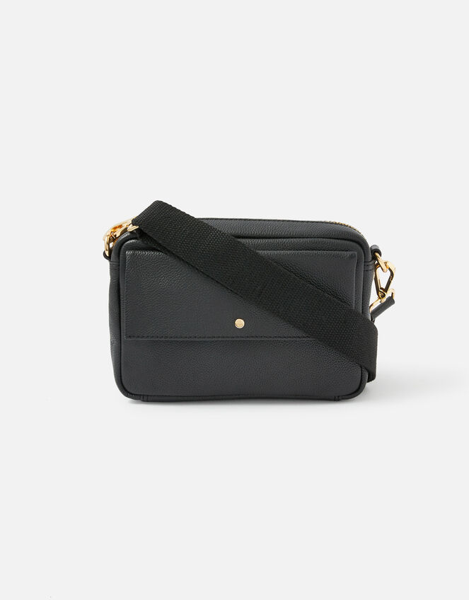 Leather Cross-Body Camera Bag , Black (BLACK), large