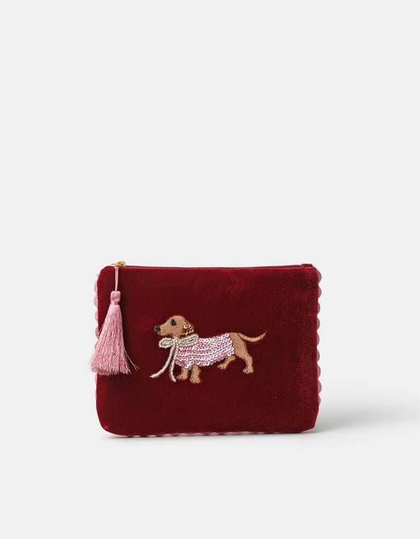 Sausage Dog Velvet Pouch, , large
