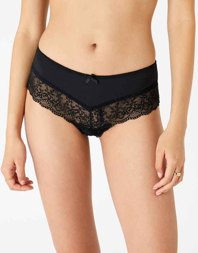 Wide Lace Trim Brazilian Multipack , Black (BLACK), large
