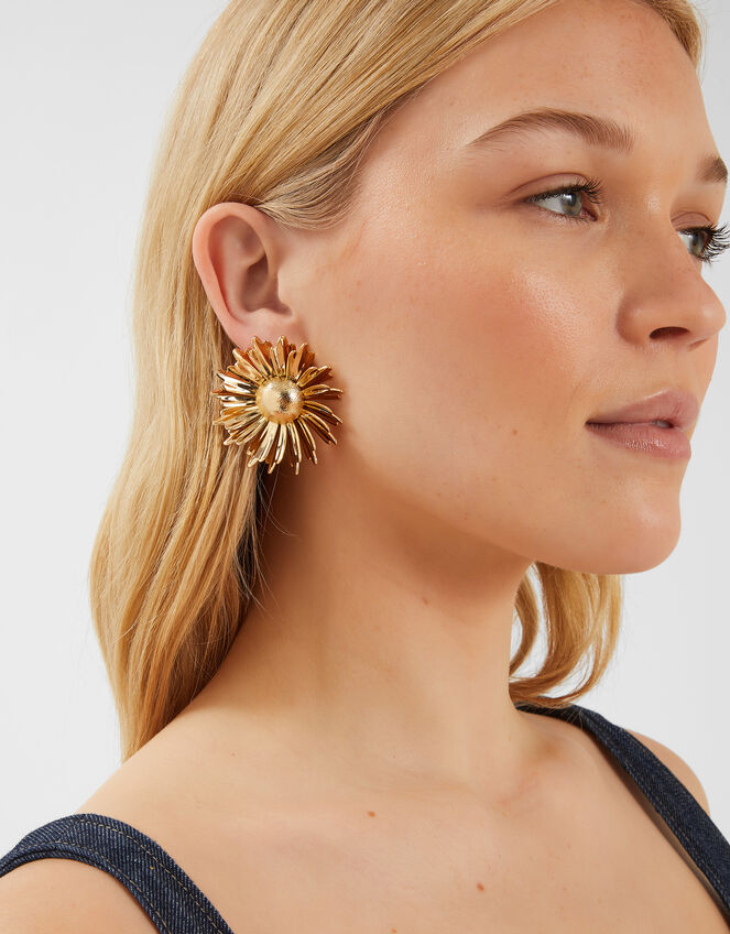 Sunflower Statement Stud Earrings, , large