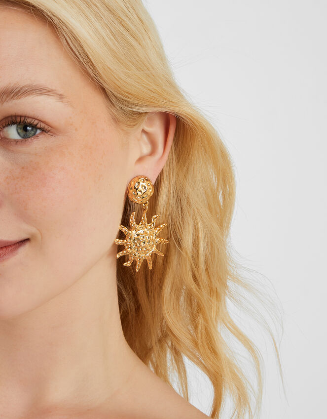 Statement Sun Drop Earrings, , large