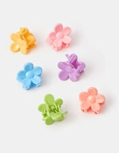 6-Pack Girls Mini Flower Claw Clips, , large