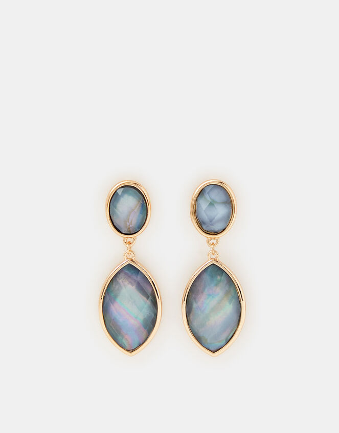 Statement Resin Stone Drop Earrings, , large