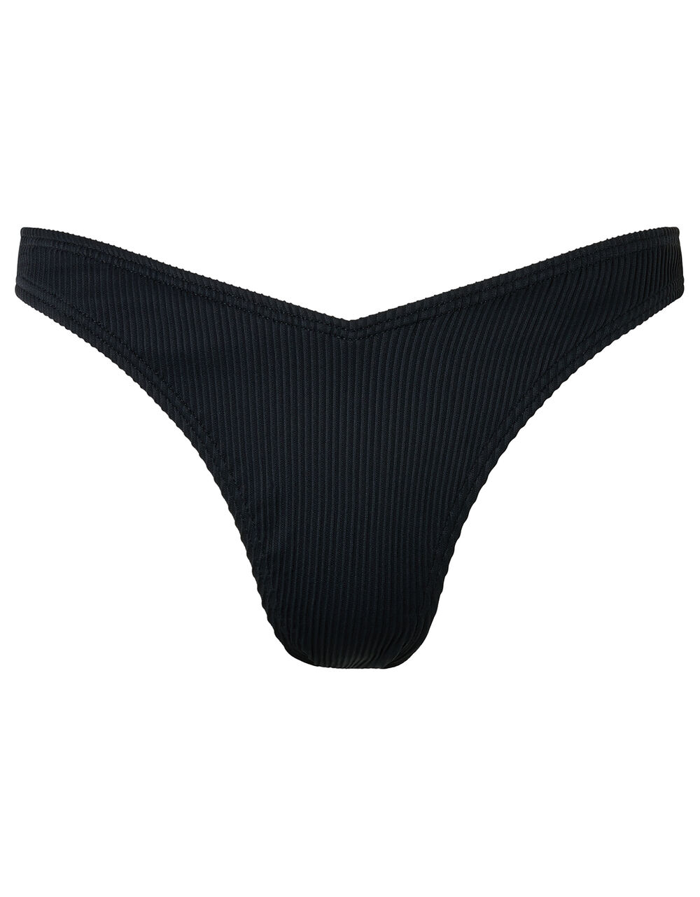 Basic Ribbed V Bikini Briefs Black Bikini bottoms Accessorize Global