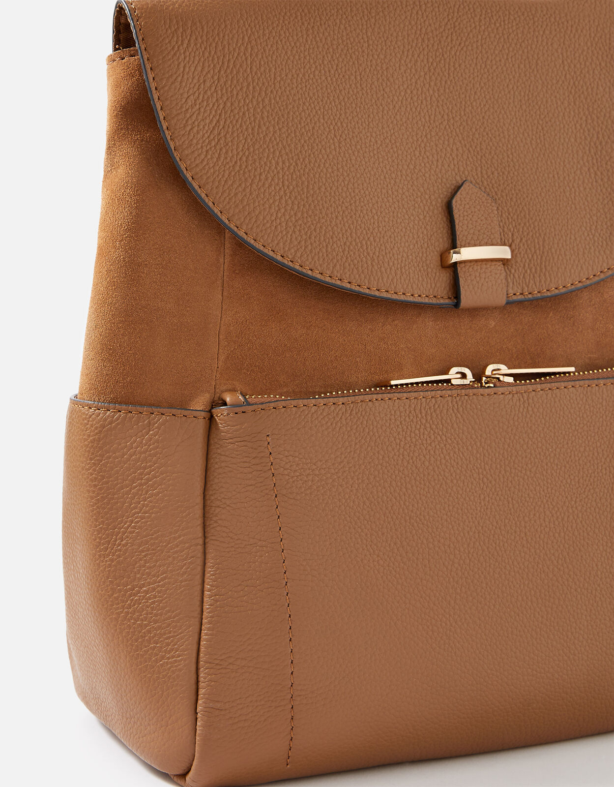 tan leather backpack
