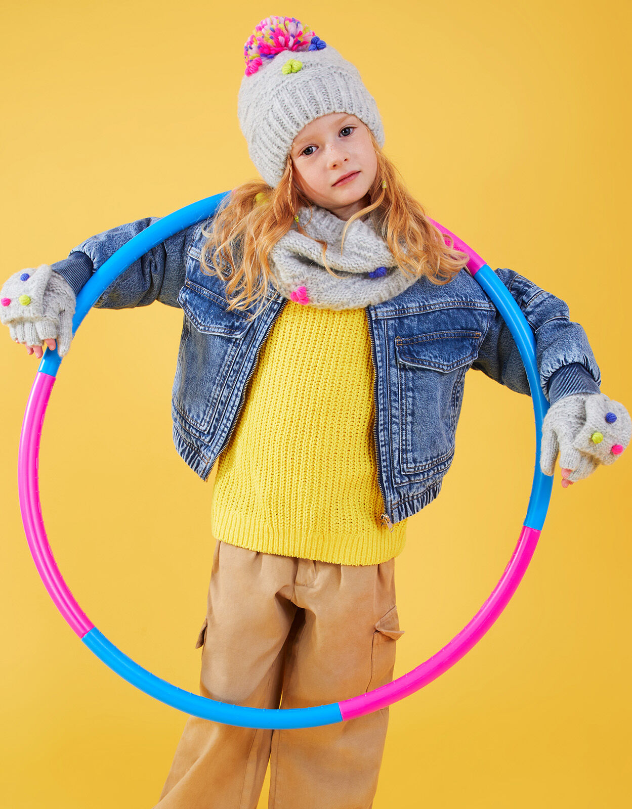Little girls hat 2025 and gloves