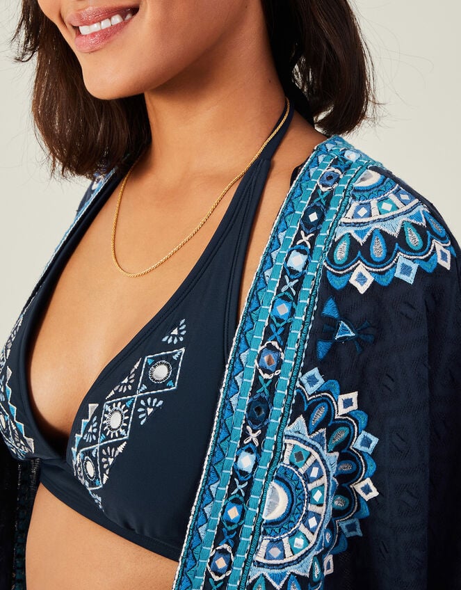 Mirror Embellished Cover Up, Blue (NAVY), large