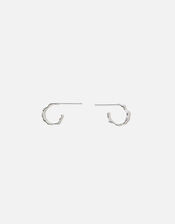 Sterling Silver Molten Hoop Earrings, , large