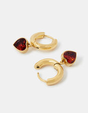 Stainless Steel Heart Drop Huggie Hoop Earrings, , large