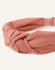 Knot Headband in Linen Blend, Pink (PINK), large