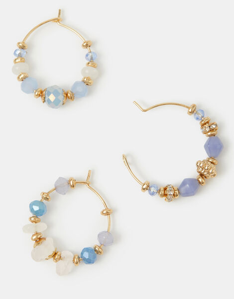 3-Pack Mini Beaded Hoop Earrings , , large