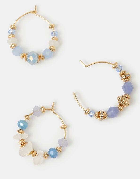 3-Pack Mini Beaded Hoop Earrings , , large