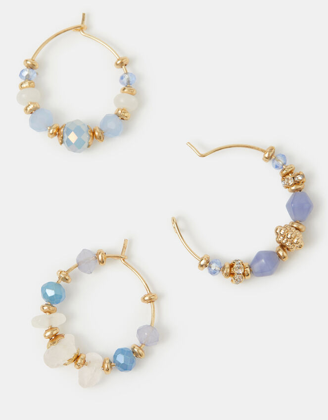 3-Pack Mini Beaded Hoop Earrings , , large