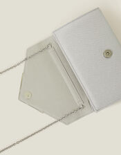 Metallic Envelope Clutch Bag, Silver (SILVER), large