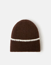 Whipstitch Beanie Hat, , large