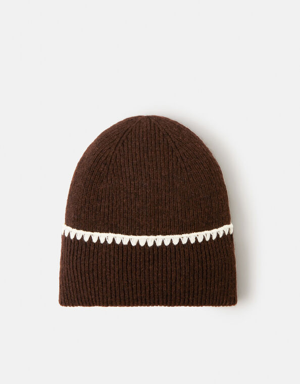 Whipstitch Beanie Hat, , large