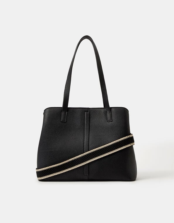 Webbing Strap Shoulder Bag , Black (BLACK), large