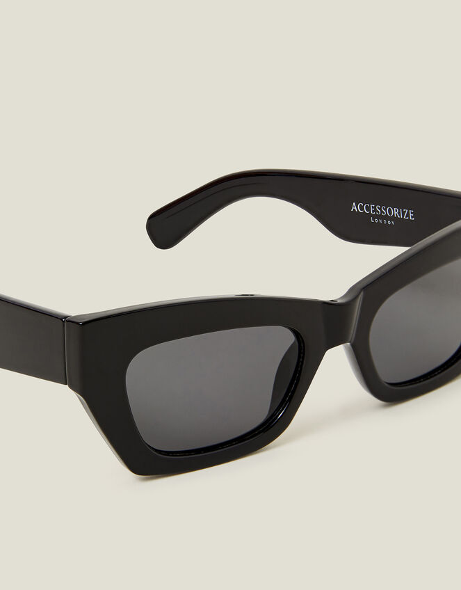 Chunky Rectangular Cat Eye Sunglasses, , large