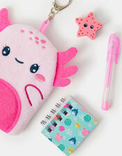 Girls Axolotl Bag Charm Stationery Set, , large
