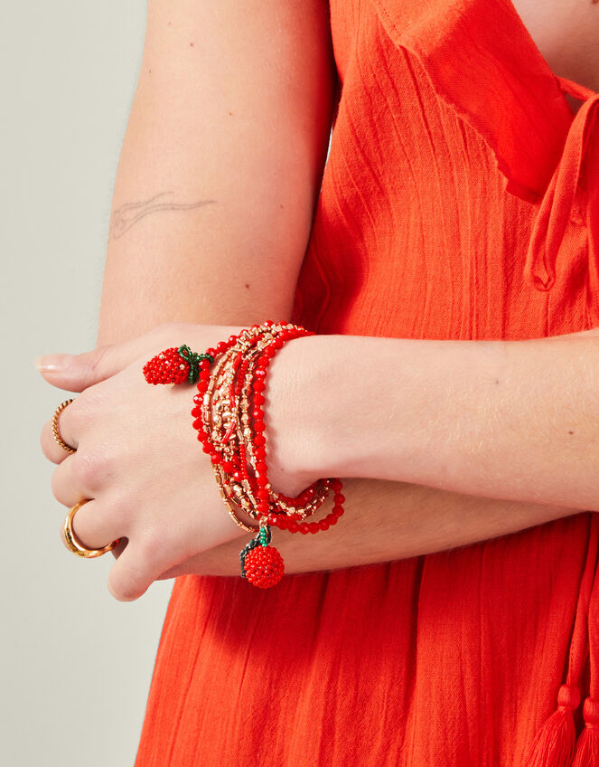 Beaded Cherry Stretch Bracelets, , large