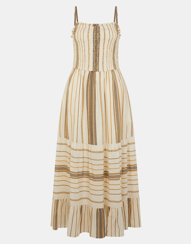 Stripe Strappy Smocked Maxi Dress, Multi (MULTI), large