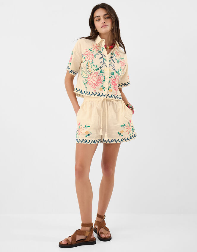 Floral Embroidered Shirt, Multi (BRIGHTS MULTI), large