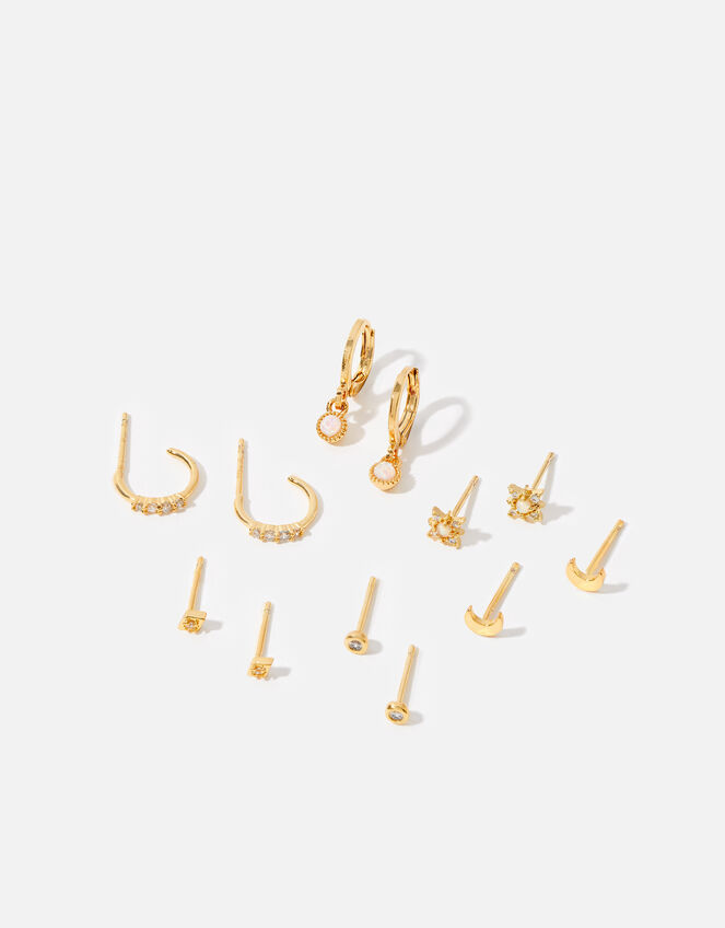 14ct Gold-Plated Opal Celestial Earring 12 Pack, , large