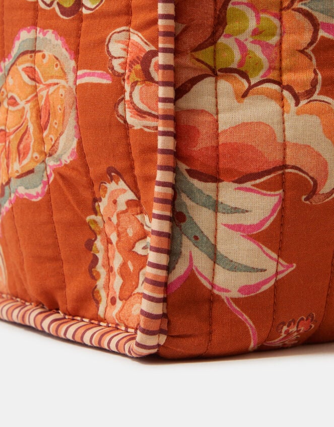 Floral Print Quilted Tote Bag, , large