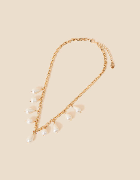 Multi Pearl Drop Necklace, , large