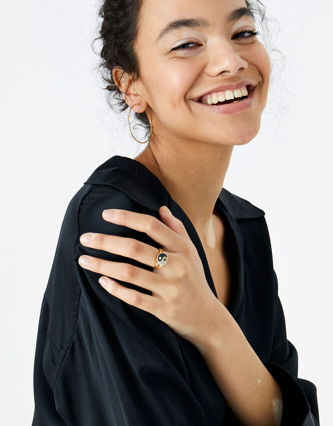 Eye Candy Yin and Yang Ring, Black (BLACK), large