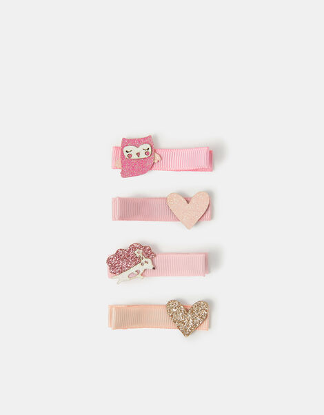4-Pack Girls Woodland Friends Hair Clips, , large