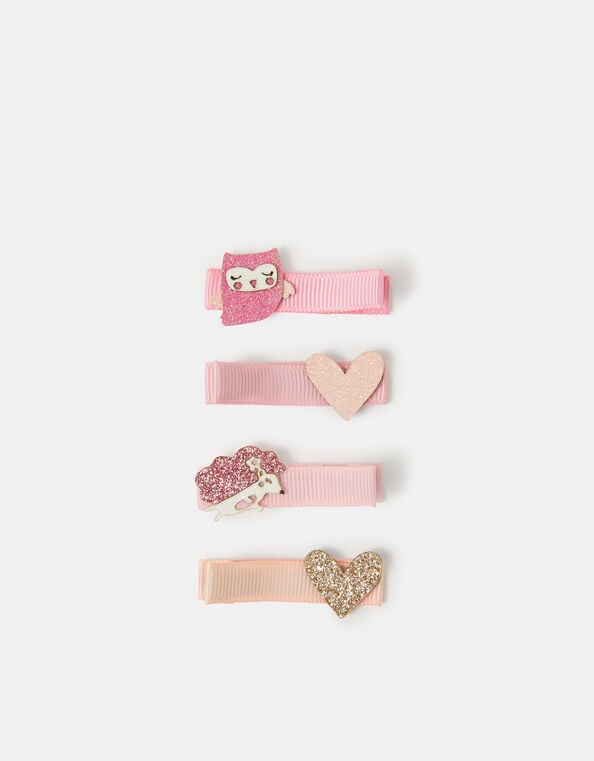 4-Pack Girls Woodland Friends Hair Clips, , large
