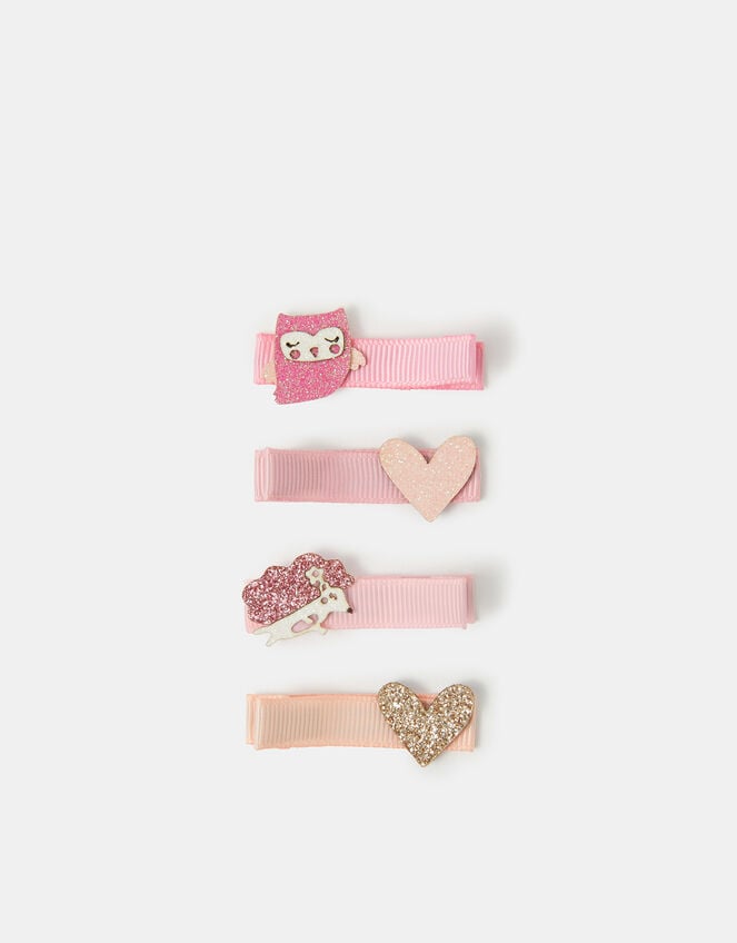 4-Pack Girls Woodland Friends Hair Clips, , large
