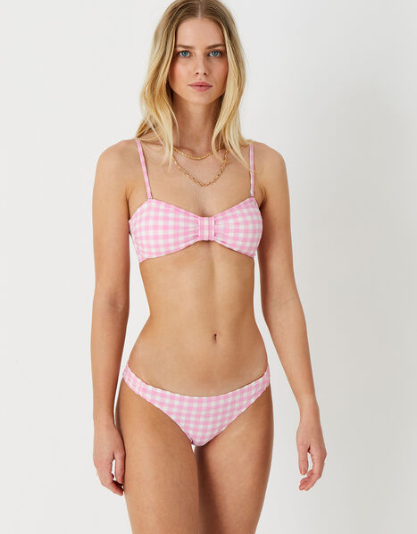 Gingham Bikini Briefs Pink, Pink (PINK), large