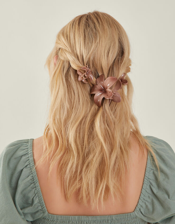 3-Pack Tropical Flower Claw Clips, , large