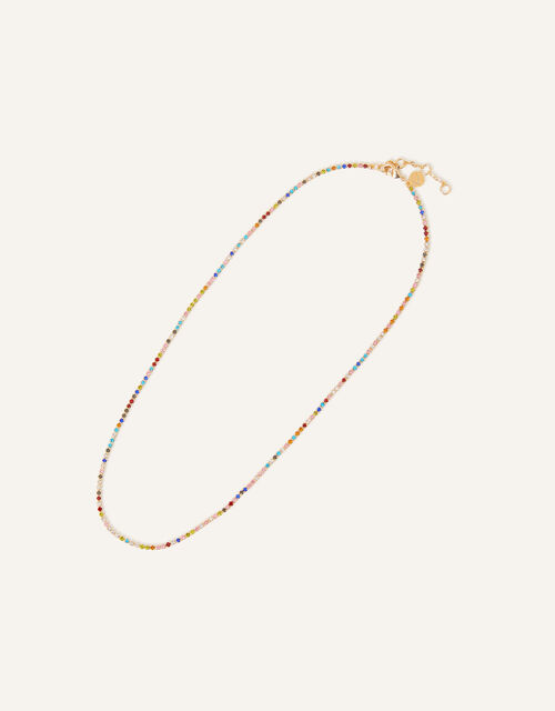 Gold-Plated Rainbow Cupchain Tennis Necklace, , large