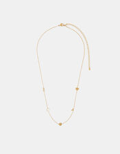 Stainless Steel Initial Charm Necklace, Gold (GOLD), large