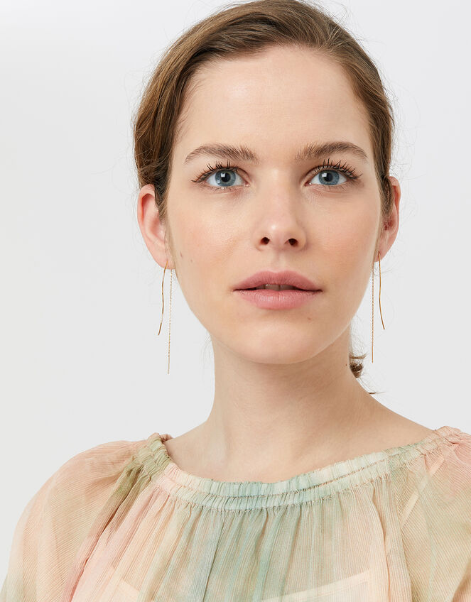 GoldPlated Wave Threader Earrings Z for Accessorize Accessorize UK